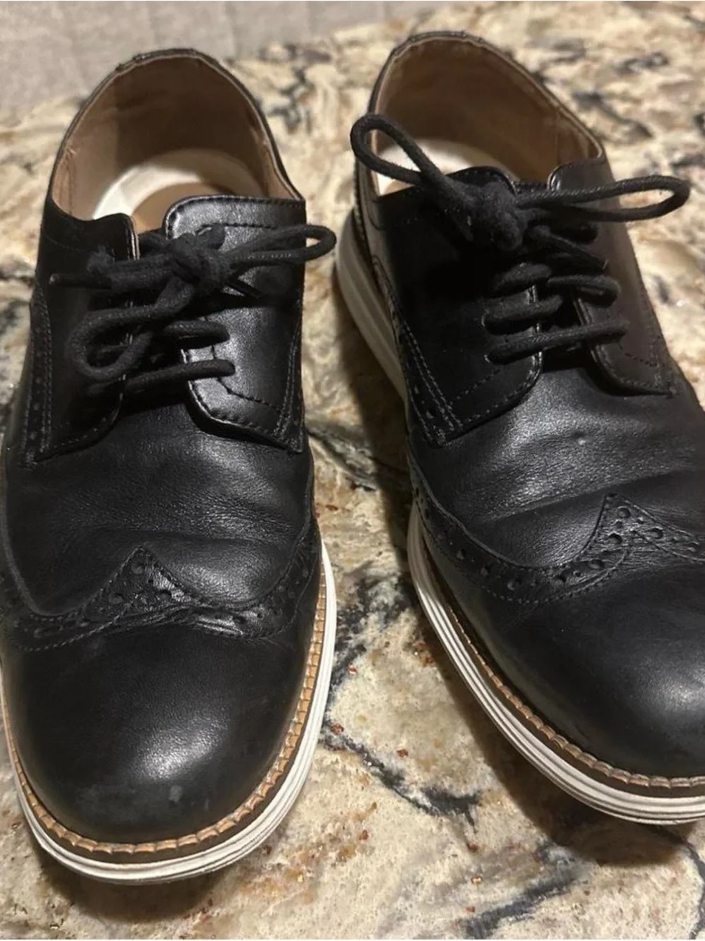 G.H. Bass Men’s Black Leather Wingtip Oxford Shoes Size 8M